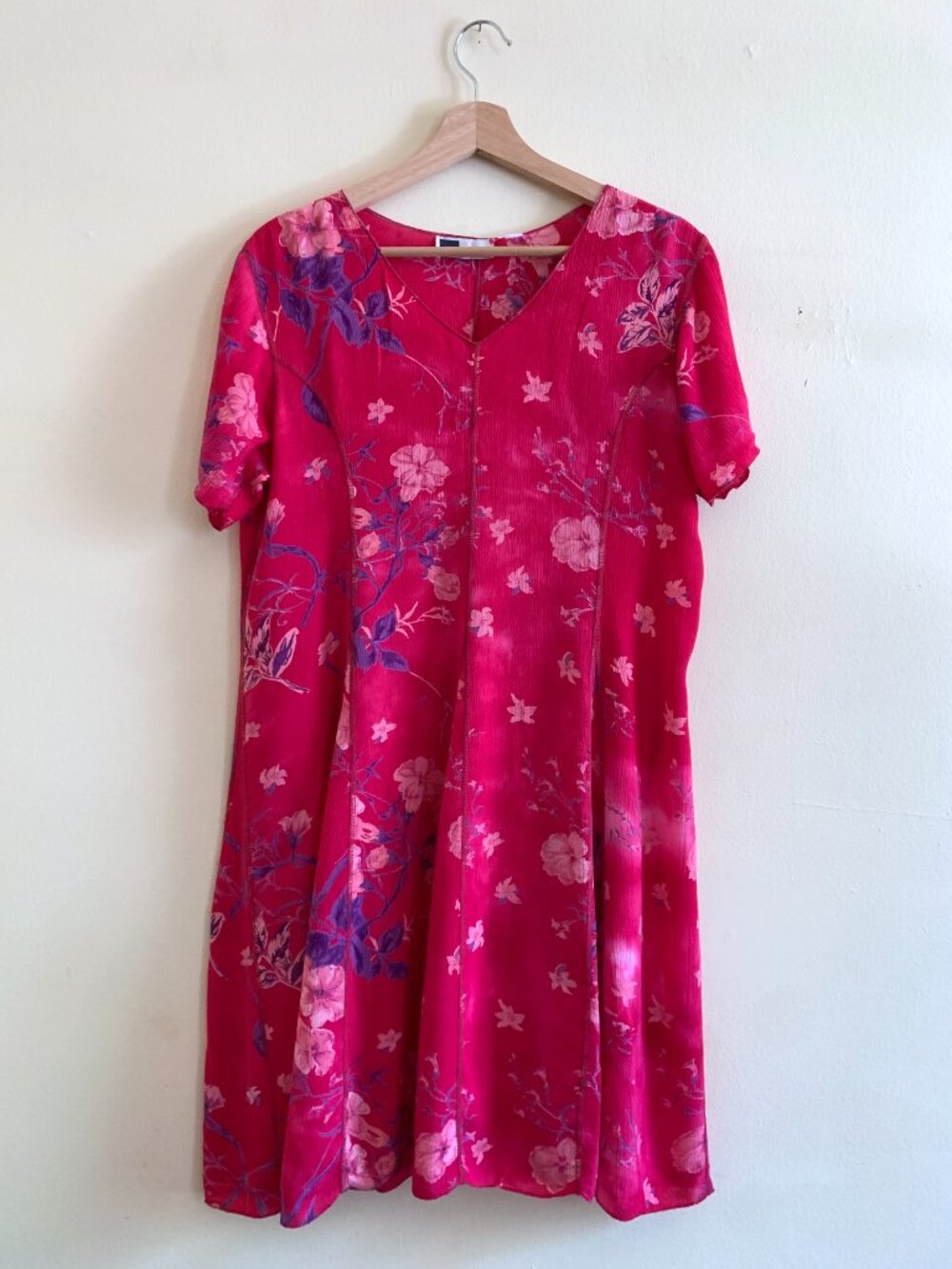 Vintage 90s LA CERA Pink Mini Swing Dress Size M/L